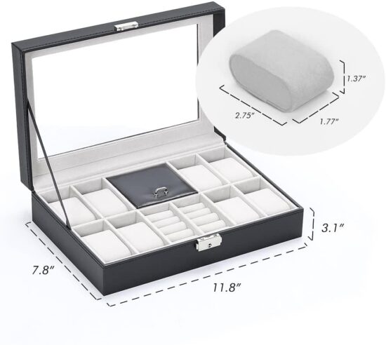 Multifunctional jewelry, watch and ring storage box 2