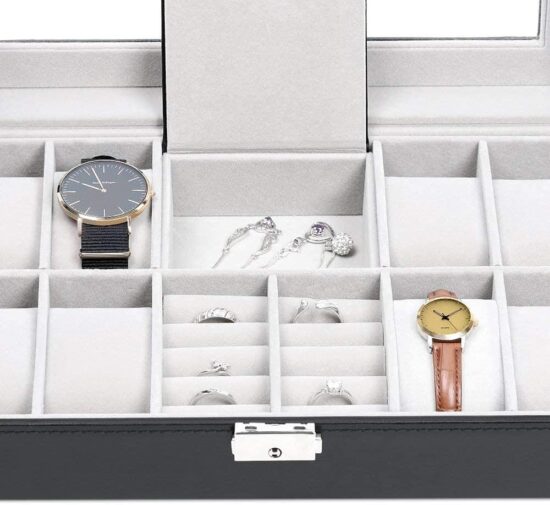 Multifunctional jewelry, watch and ring storage box 4