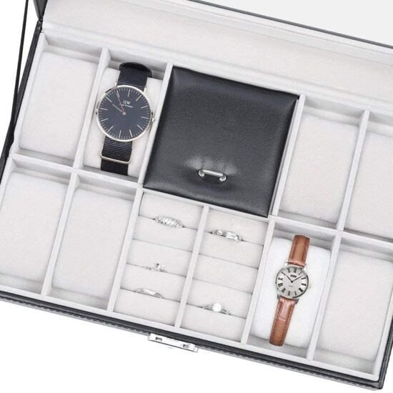 Multifunctional jewelry, watch and ring storage box 6