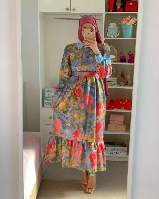 Robe printemps code 014 manches bouffantes