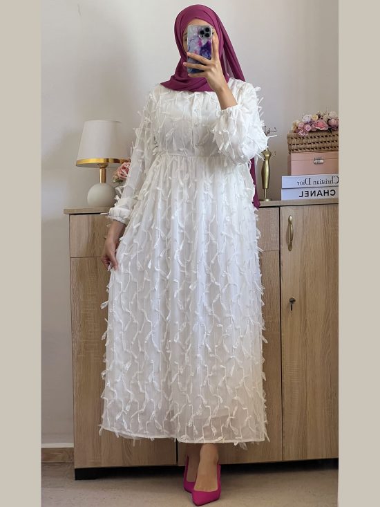 Robe Longue ceinturée sur les cotés