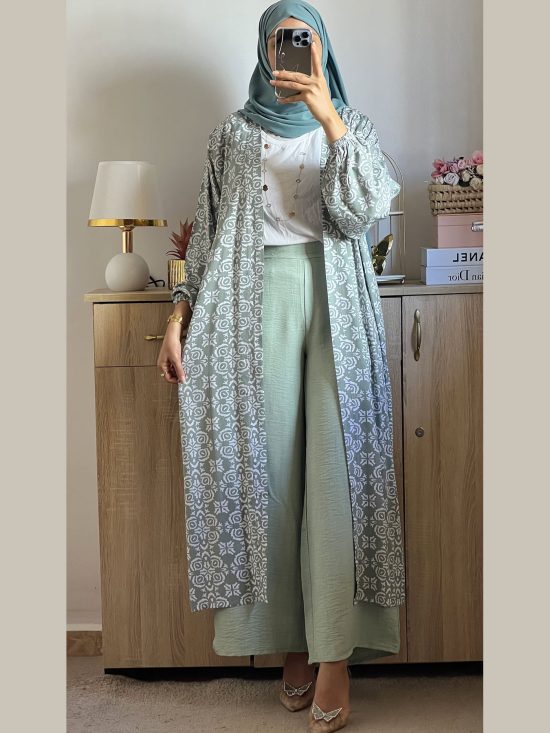 Ensemble Kimono motif et pantalon unique