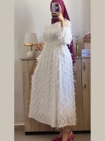 Robe Longue ceinturée sur les cotés