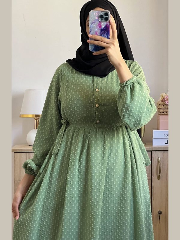 Robe Longue ceinturée sur les cotés